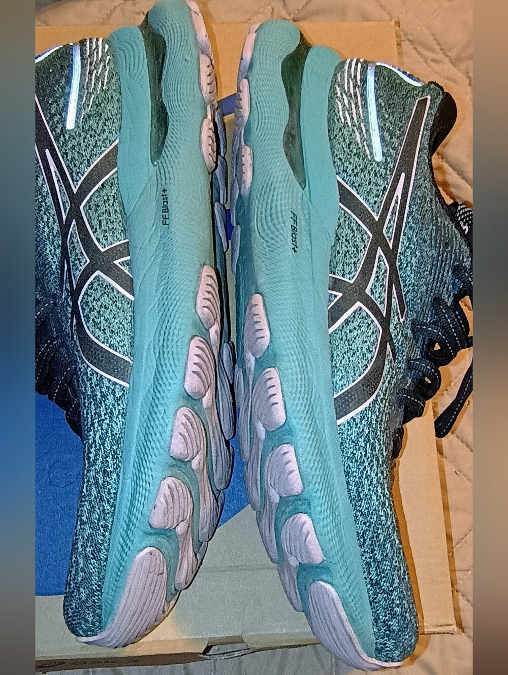 ASICS WOMEN'S GEL-NIMBUS 24 Women's Sz 9.5 Turquoise Blue Running Shoes - Picture 6 of 8